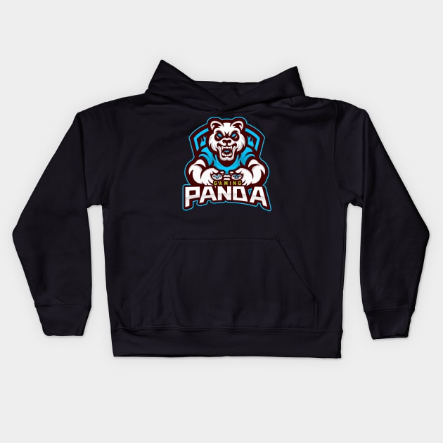 Panda Gaming Character Kids Hoodie by Dog Lovers Store